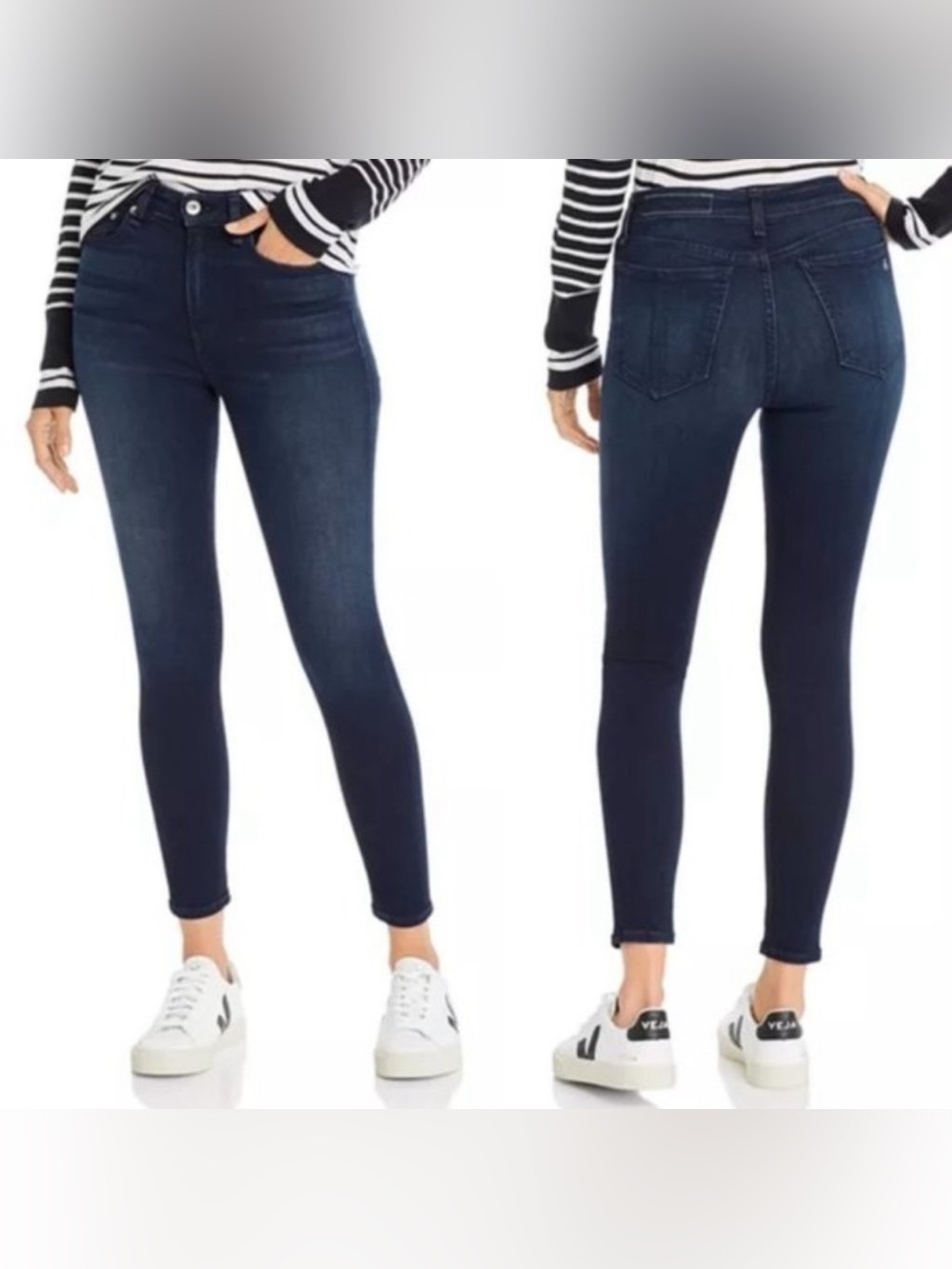 Rag & Bone Nina High-Rise Skinny Jeans in Marineblu Size 29
